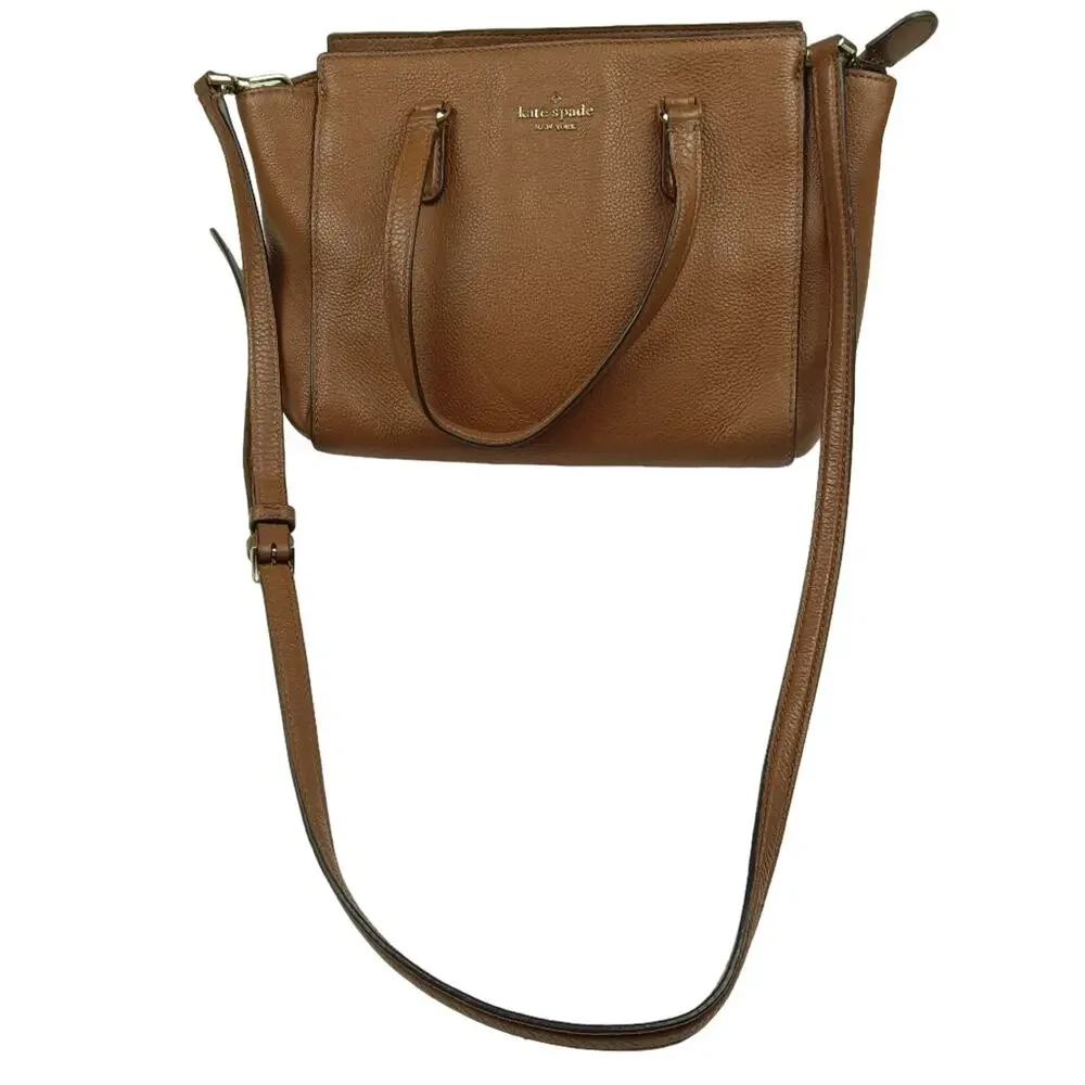 Kate Spade Jackson Camel Brown Medium Satchel Bag Purse Handbag